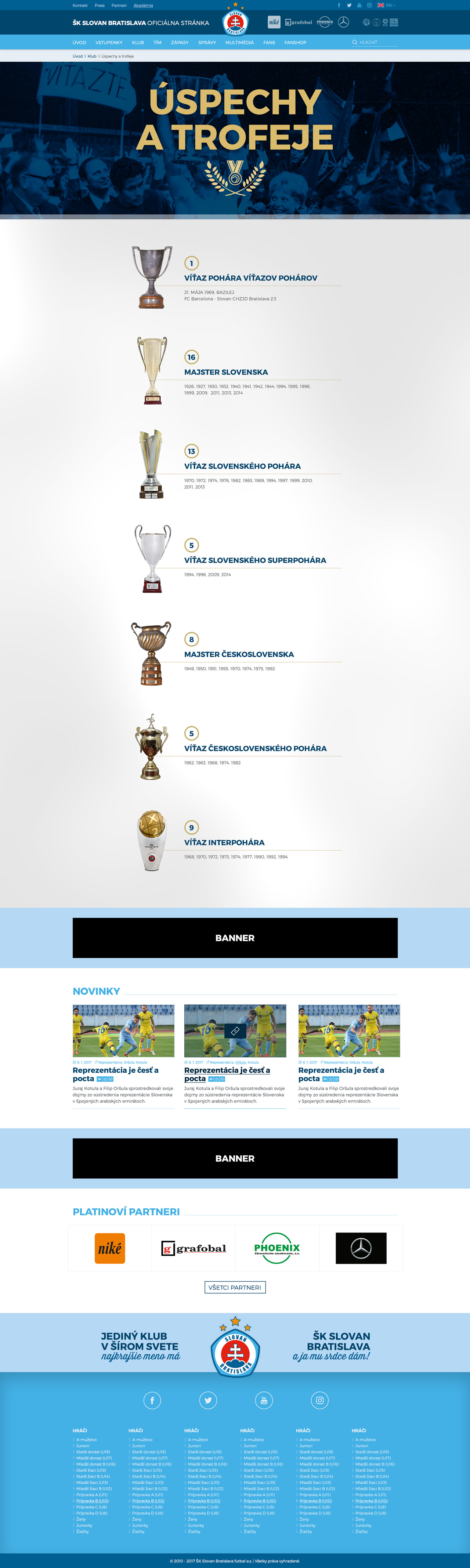 SKSLOVAN.com - úspechy a trofeje