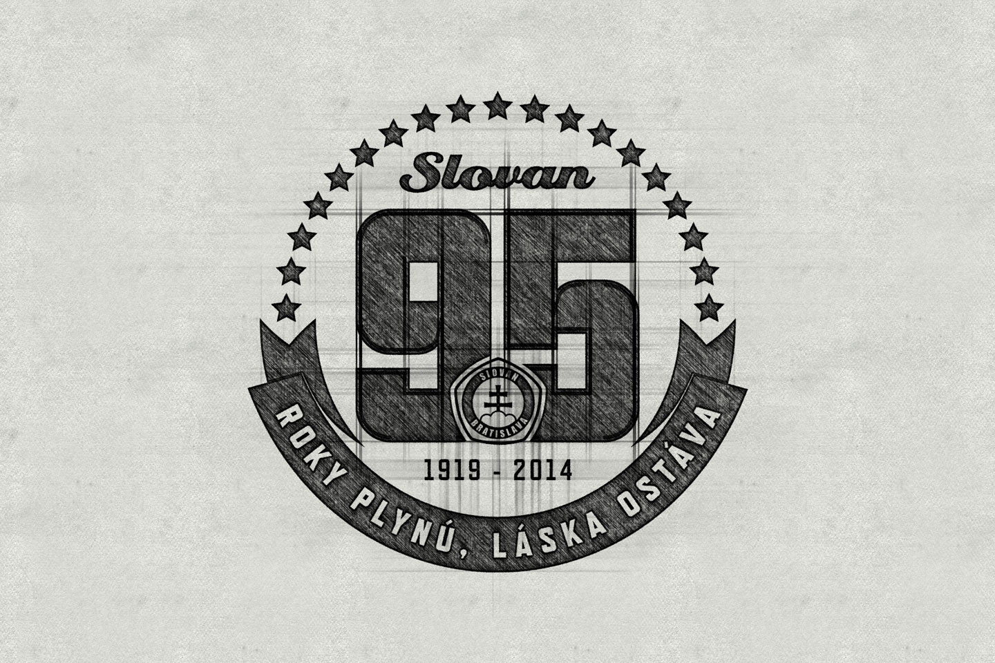 95 rokov ŠK Slovan logo sketch