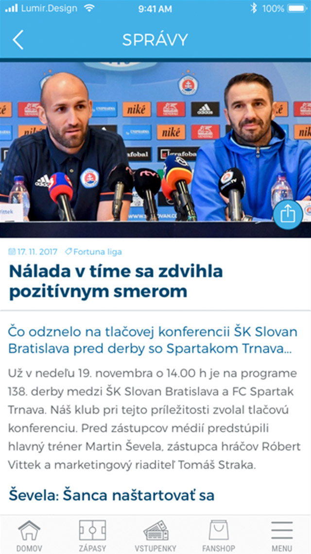 ŠK Slovan aplikácia