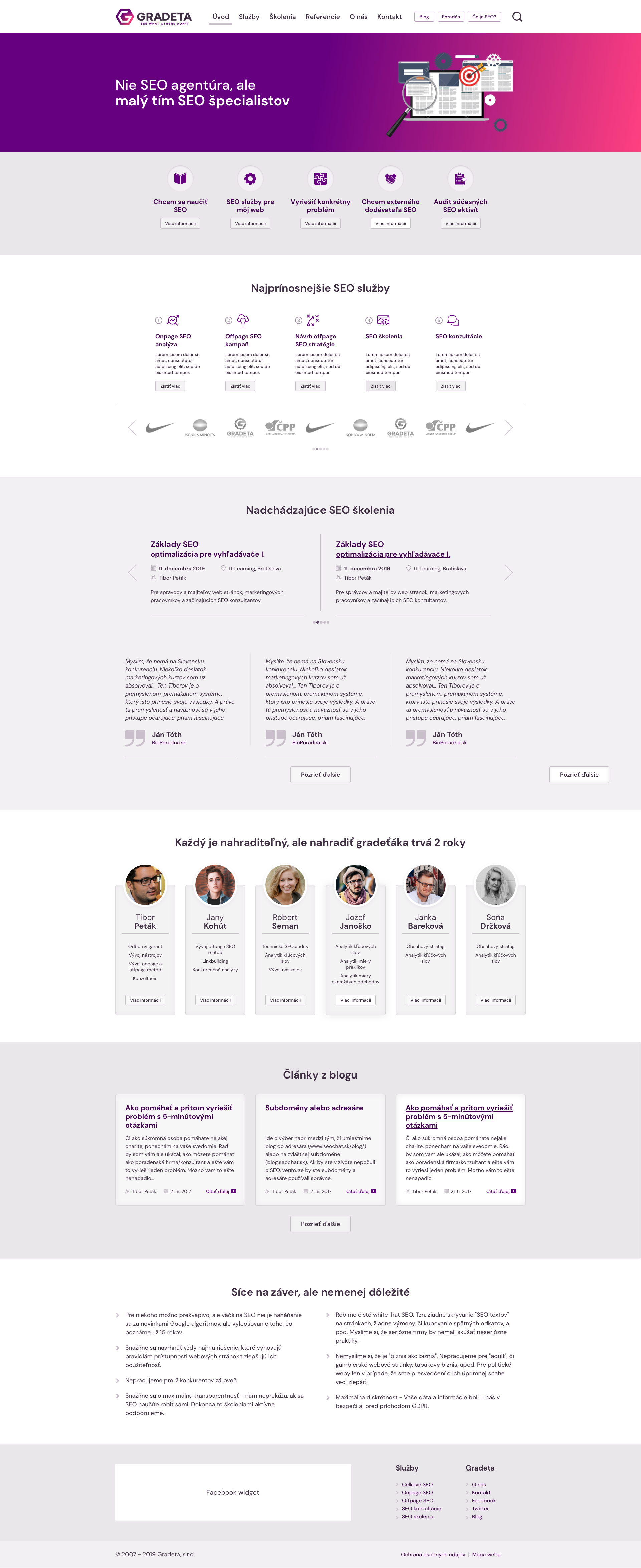 Gradeta.sk homepage